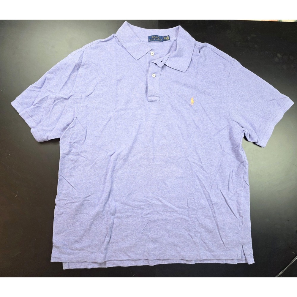 Polo Ralph Lauren Soft Cotton Polo Shirt Heather Purple Men's Size 2XL
